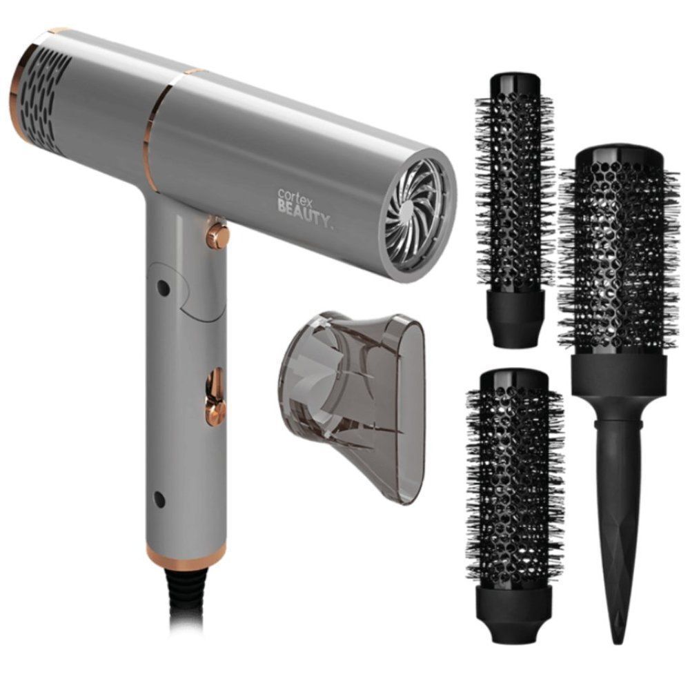 Cortex Beauty AirFold Ionic Foldable Dryer & Blowout Brush Set With 3 Heads